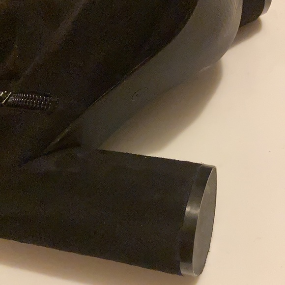 Public Desire Peep Toe Over The Knee Microsuede Boots - Picture 6 of 10